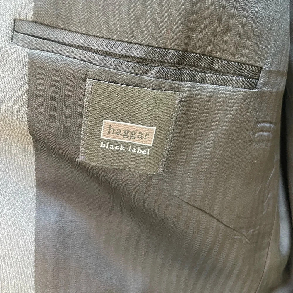 Haggar Men’s Blazer Suit Jacket Dark Grey Size 44R - Picture 6 of 11